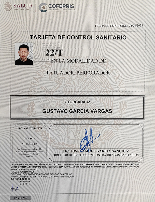 Adamantium control sanitario Gustavo